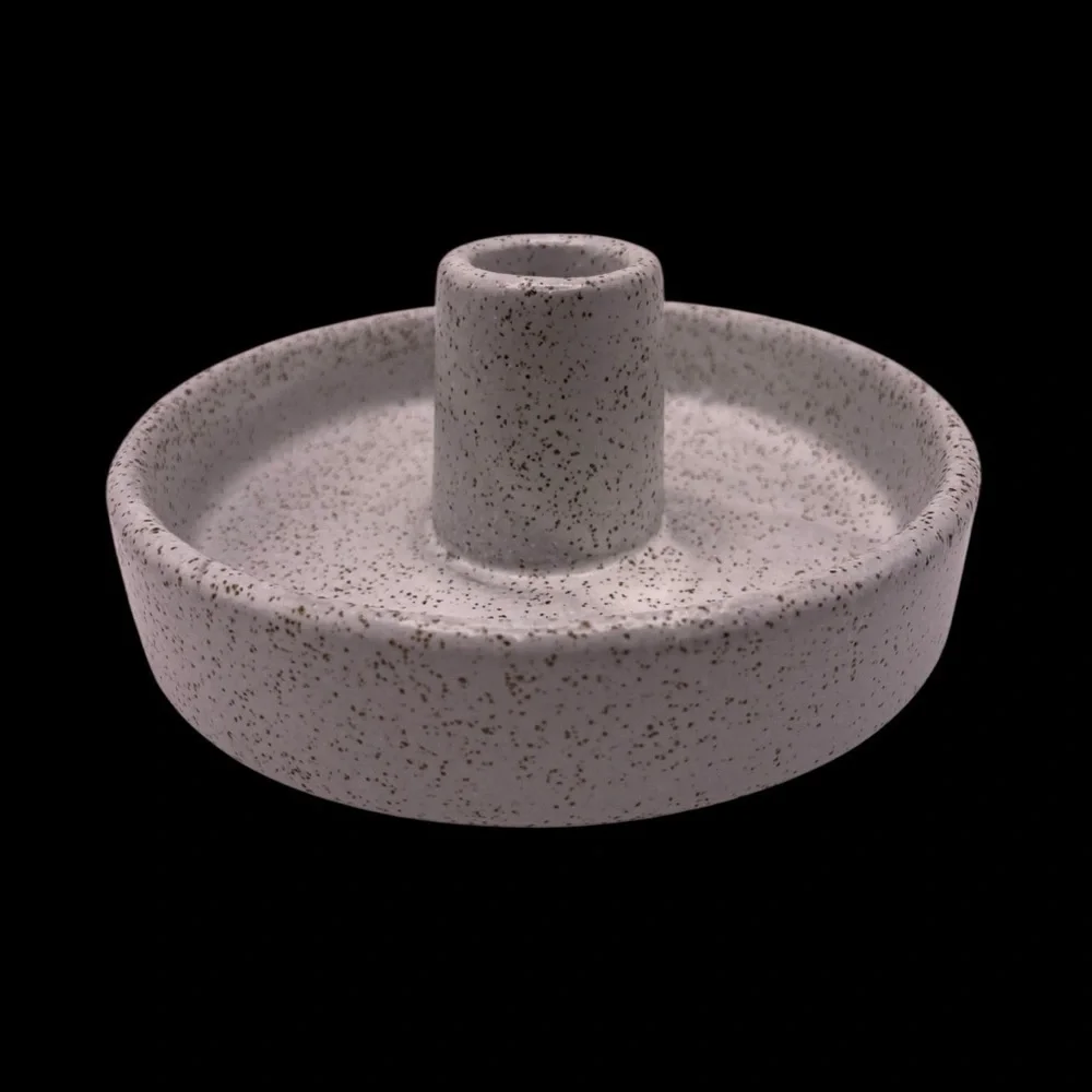 Smith & Hawken Gray Speckled Ceramic Candle Holder Modern Minimalist 5
